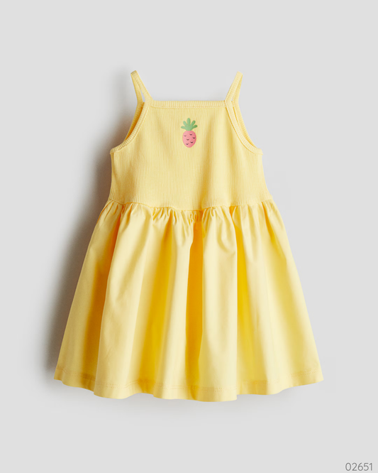 VESTIDO AMARILLO FRESA H&M