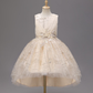 VESTIDO ELEGANTE FLORES CHAMPAGNE