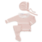 CONJUNTO TEJIDO ROSA PALO ENCAJE