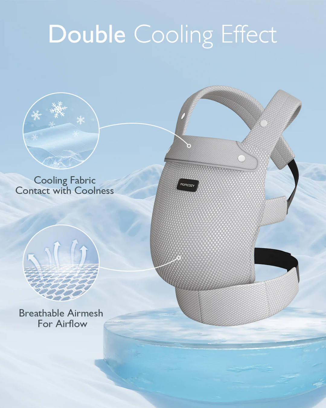 PORTA BEBE ERGONOMIC MALLA TRANSPIRABLE GRIS