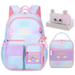 SET MOCHILA ARCOIRIS 3 PZS AZUL