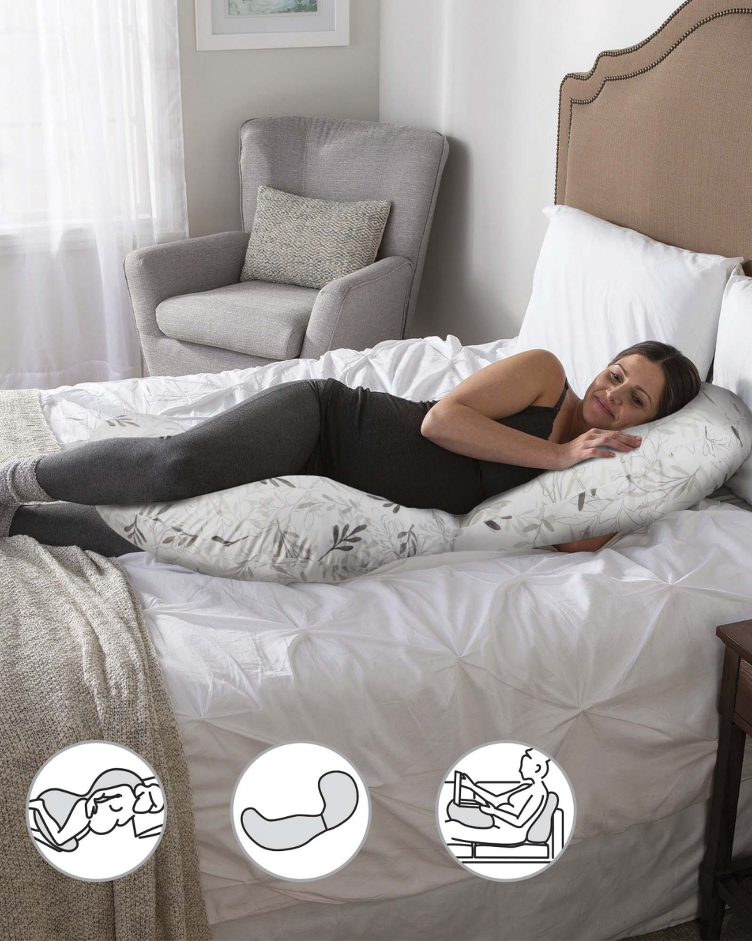 ALMOHADA BOPPY EMBARAZO HOJAS