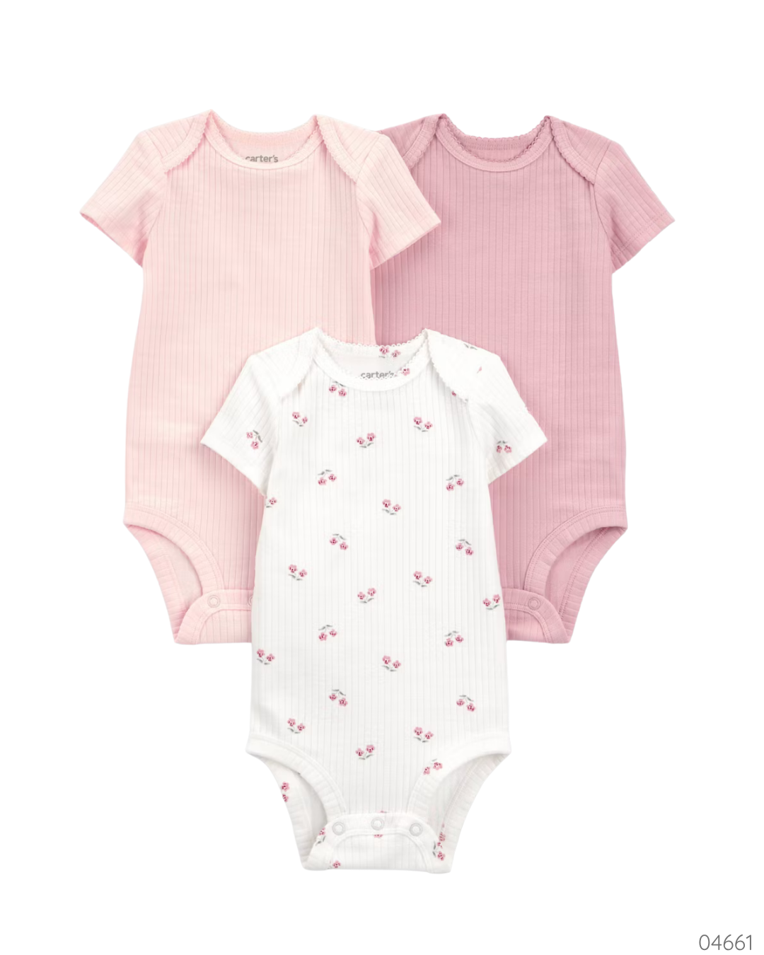 MAMELUCO 3 PZS FLORES ROSA