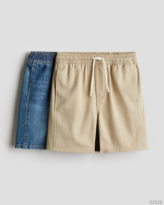 SHORT 2PZS H & M AZUL BEIGE