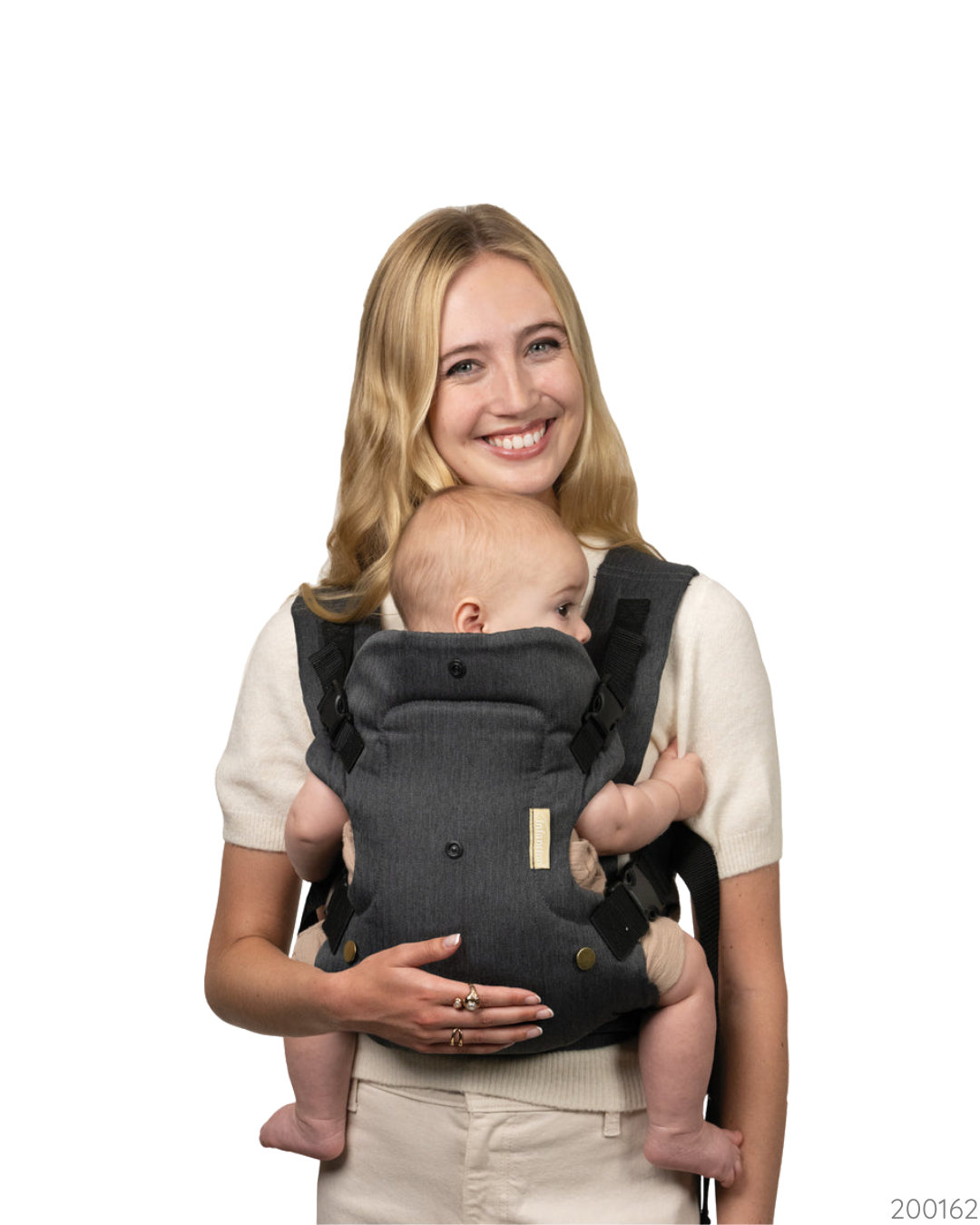 PORTABEBÉ FLIP LUXE 4 EN 1 INFANTINO - GRIS DETALLES DORADOS
 7-35 LIBRAS