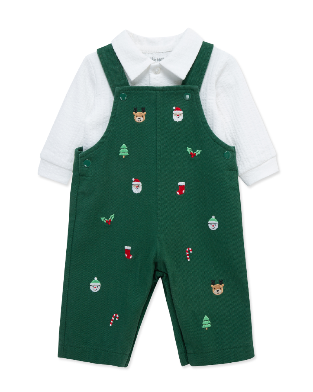 OVERALL VERDE NAVIDEÑO CON CAMISA