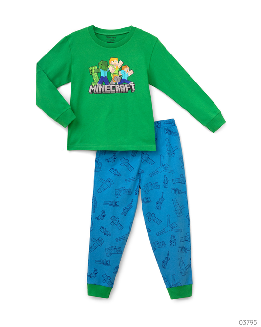 PIJAMA MINECRAFT VERDE AZUL