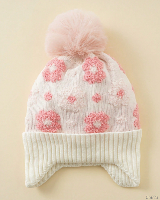 GORRO FLORES BLANCO