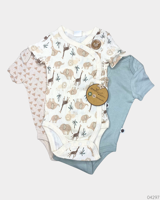 SET DE MAMELUCOS 3PZS JIRAFA Y ELEFANTE