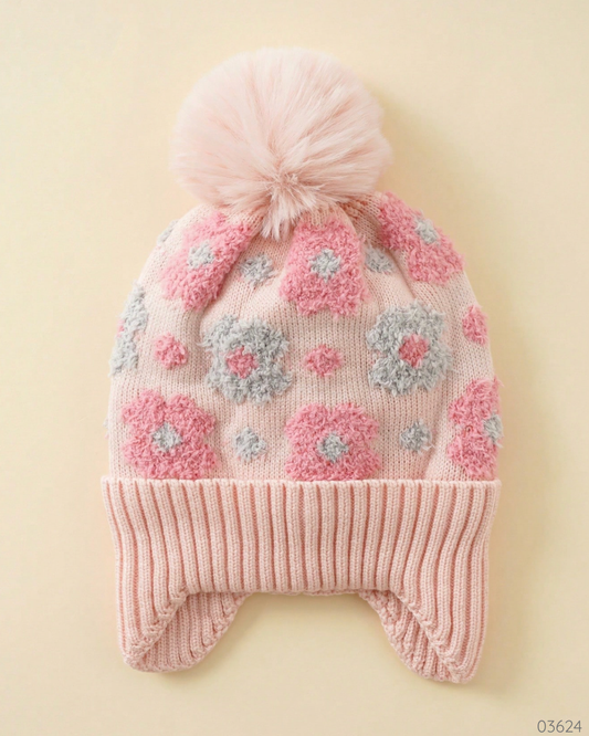 GORRO FLORES ROSADO