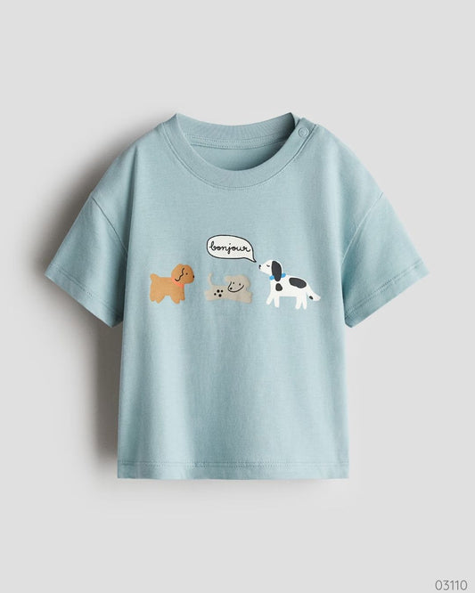 CAMISA PERRITOS H & M AZUL