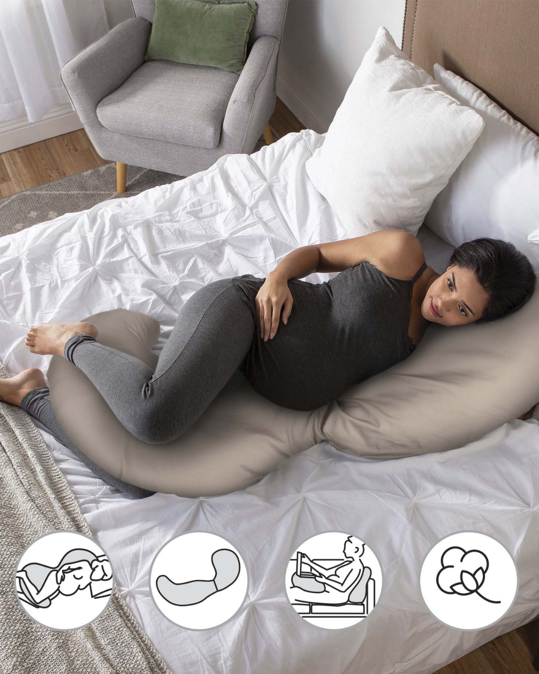 ALMOHADA BOPPY EMBARAZO ALGODÓN