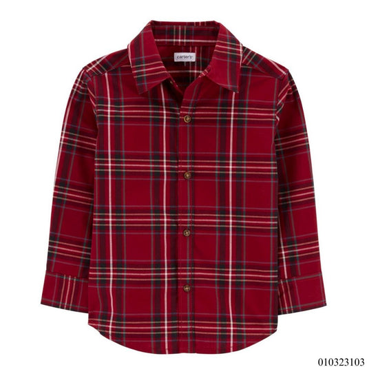 CAMISA CUADRICULADA FORMAL CARTERS ROJA