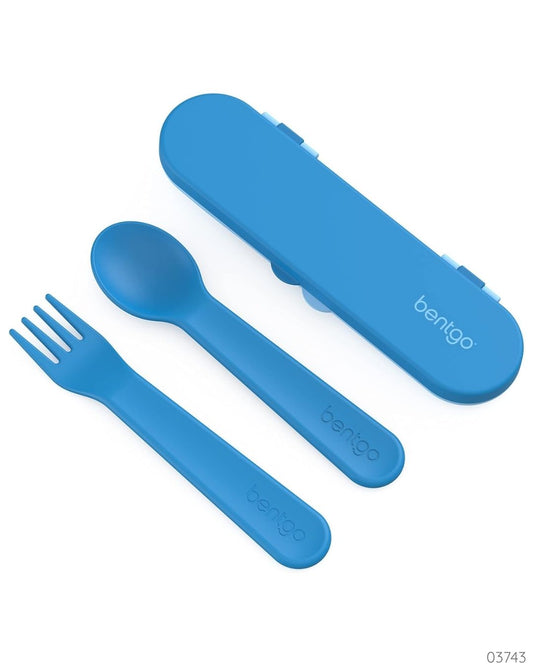 TENEDOR Y CUCHARA BENTGO AZUL