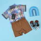 TRAJE NIÑO CAMISA FORMAL SHORT CAFÉ