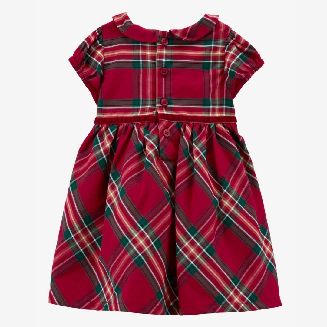 VESTIDO ROJO VERDE NIÑA CARTERS