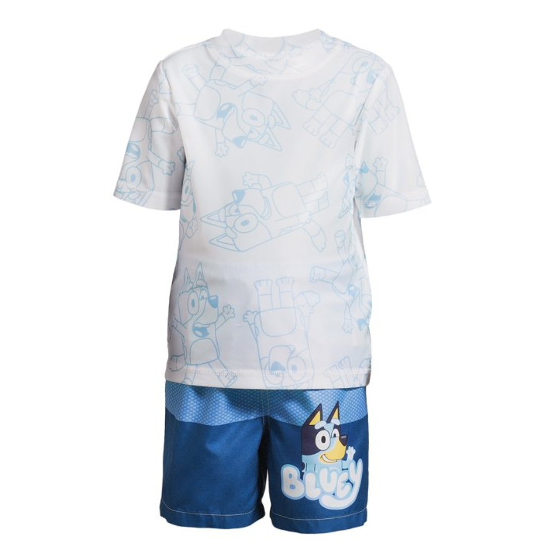 TRAJE BAÑO 2PZS BLUEY BLANCO AZUL NIÑO