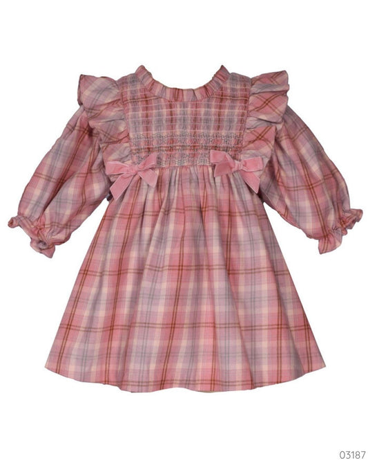 VESTIDO CUADRICULADO ROSADO CHONGOS