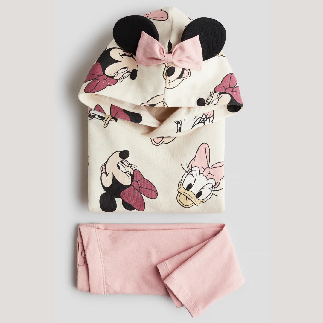 TRAJE HODDIE MINNIE H&M ROSA