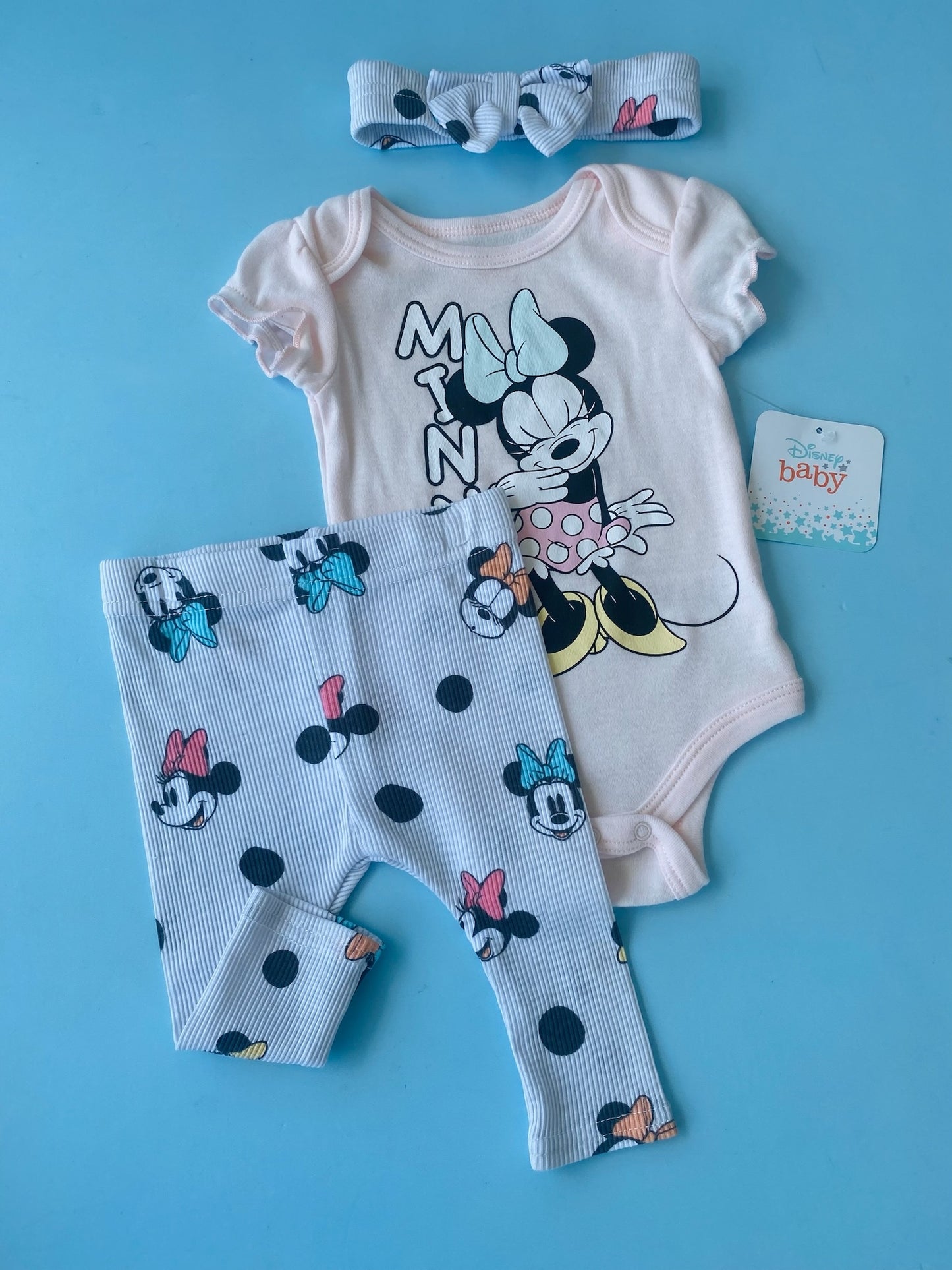 TRAJE NIÑA MINNIE ROSA Y VINCHA