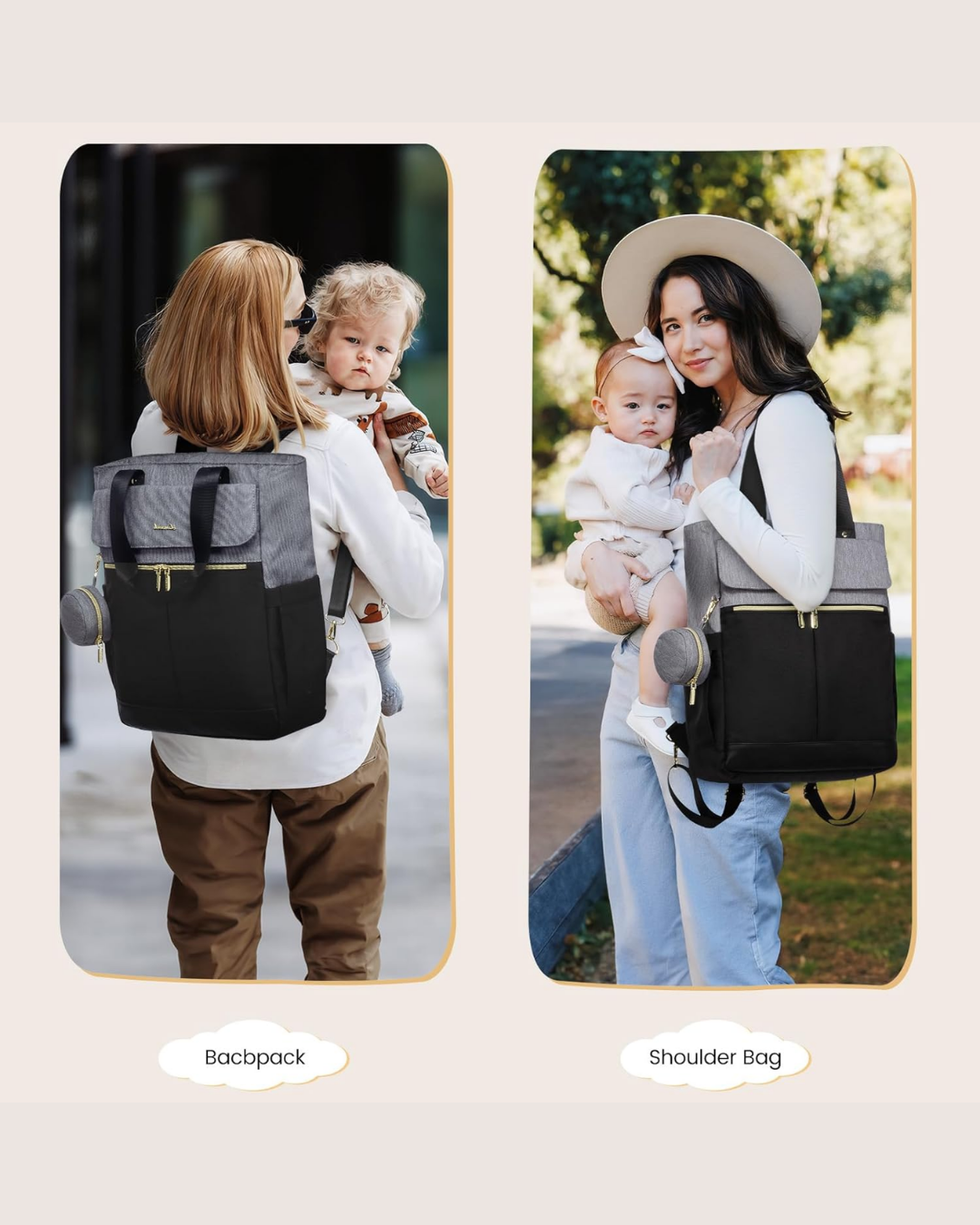 PAÑALERA LOVEVOOK CON CAMBIADOR BEIGE CAFE
