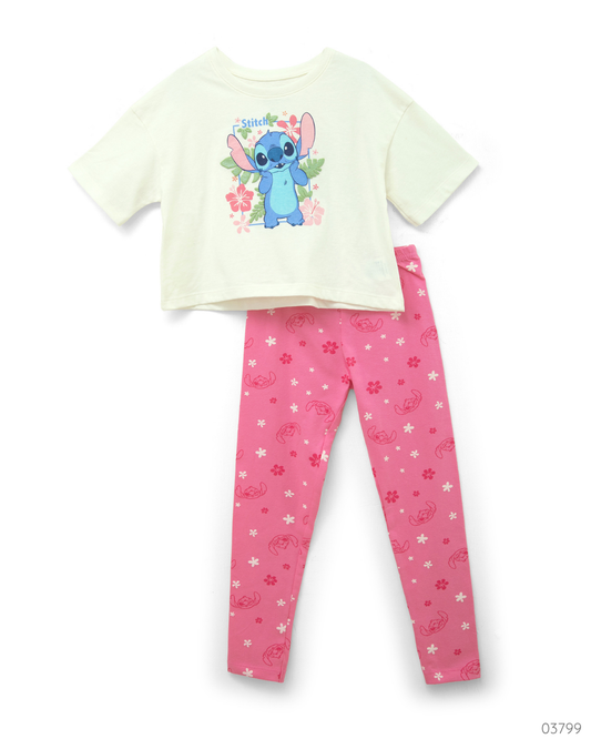 TRAJE LILO Y STITCH BLANCO ROSA