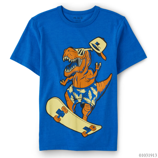 CAMISA AZUL DINO PATINETA