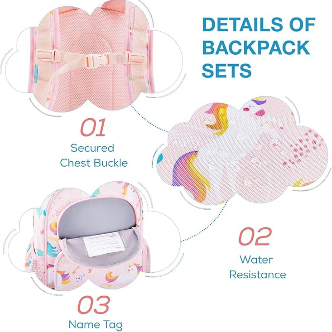 SET MOCHILA ROSADO UNICORNIO