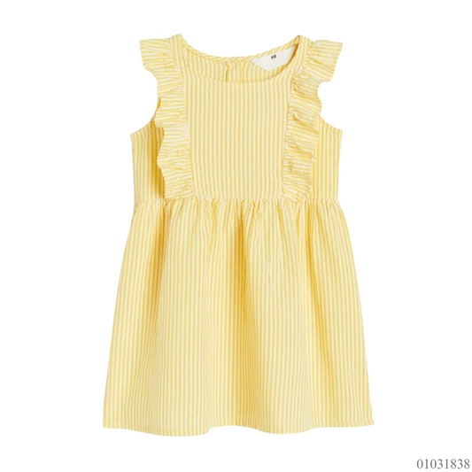 VESTIDO AMARILLO RAYAS BLANCAS H&M