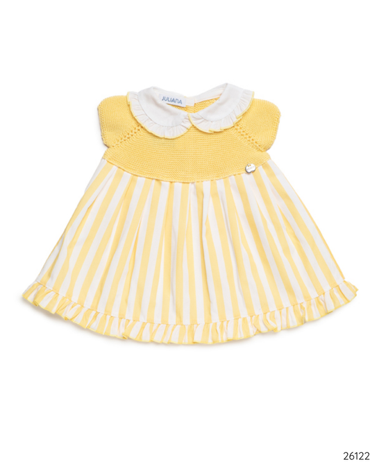 VESTIDO RAYAS AMARILLO BLANCO