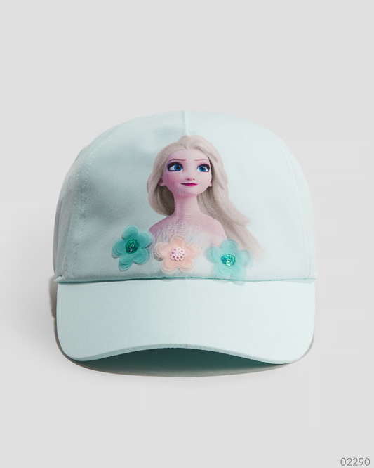 GORRA DE PRINCESA VERDE FLORES