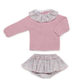 CONJUNTO TEJIDO ROSA SUAVE FLORES