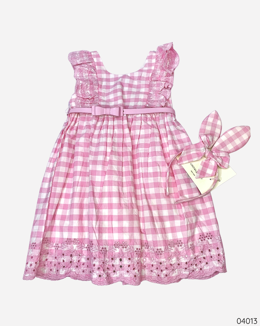 VESTIDO ROSADO VINCHA CONEJO