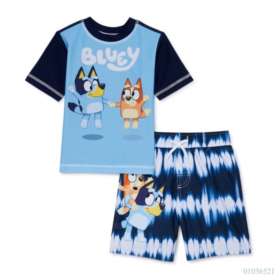 TRAJE BAÑO 2PZS BLUEY AZUL NIÑO