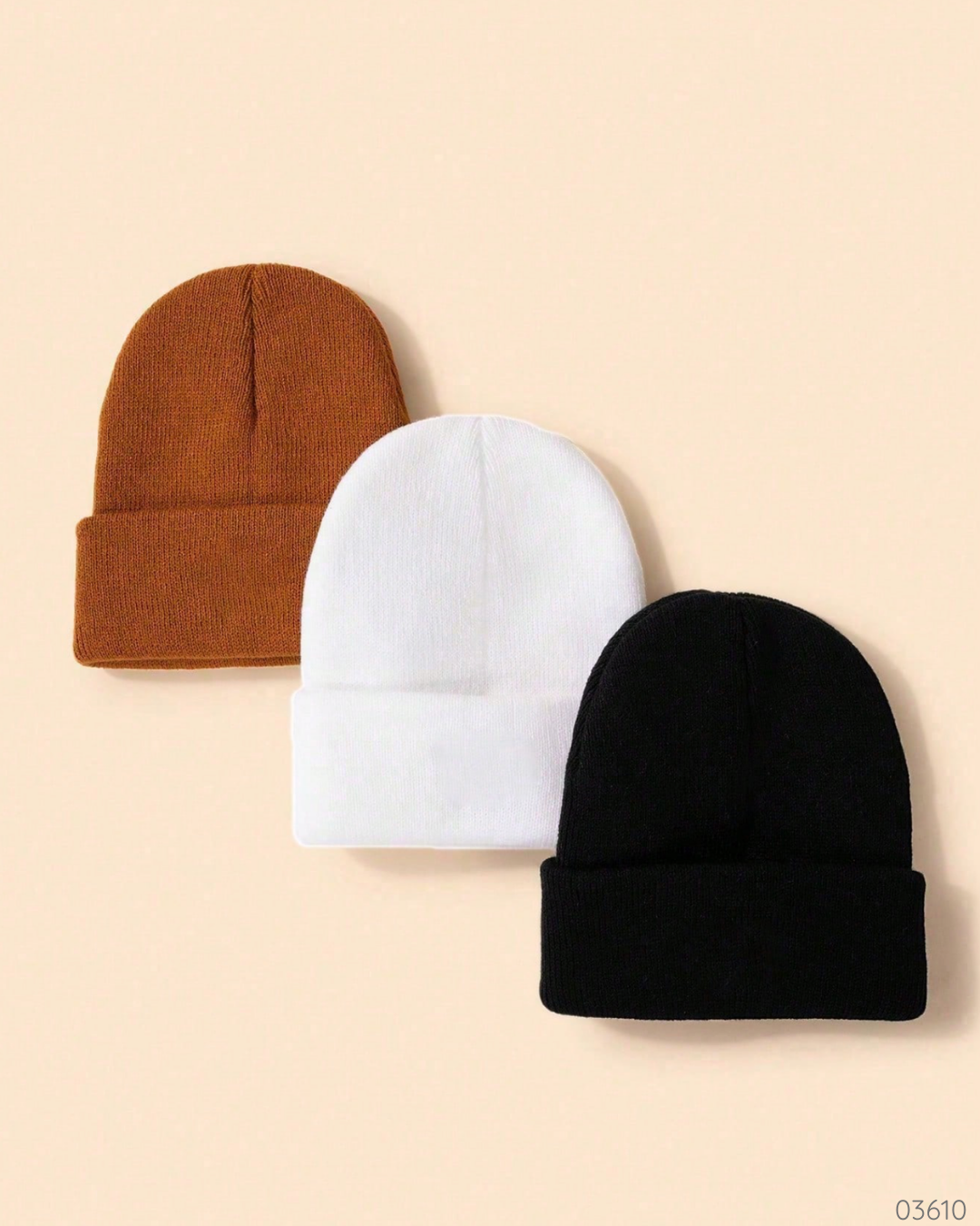 GORRO 3PZS NEGRO BLANCO CAFE