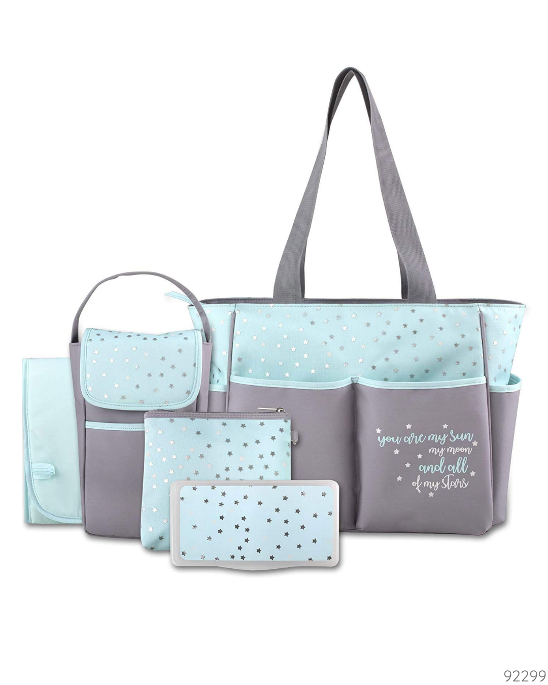 PAÑALERA BABAY ESSENTIAL AZUL GRIS ESTRELLAS