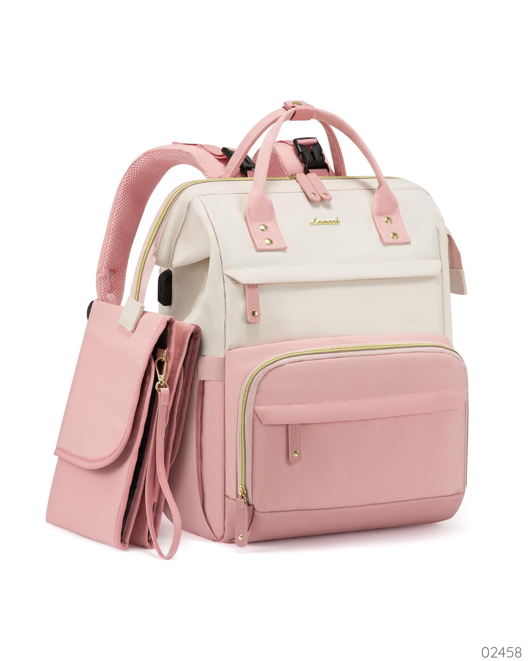 PAÑALERA LOVEVOOK CON CAMBIADOR ROSADO BEIGE