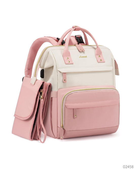 PAÑALERA LOVEVOOK CON CAMBIADOR ROSADO BEIGE