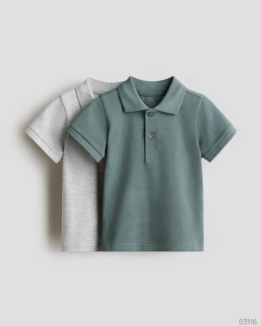 SET DE 2 CAMISAS MANGA CORTA VERDE GRIS