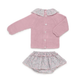 CONJUNTO TEJIDO ROSA SUAVE FLORES