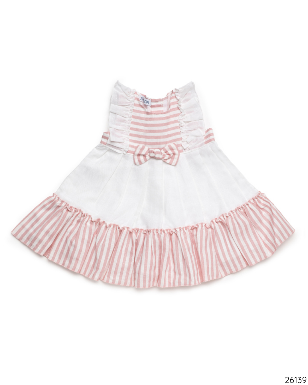 VESTIDO RAYAS ROSA BLANCO