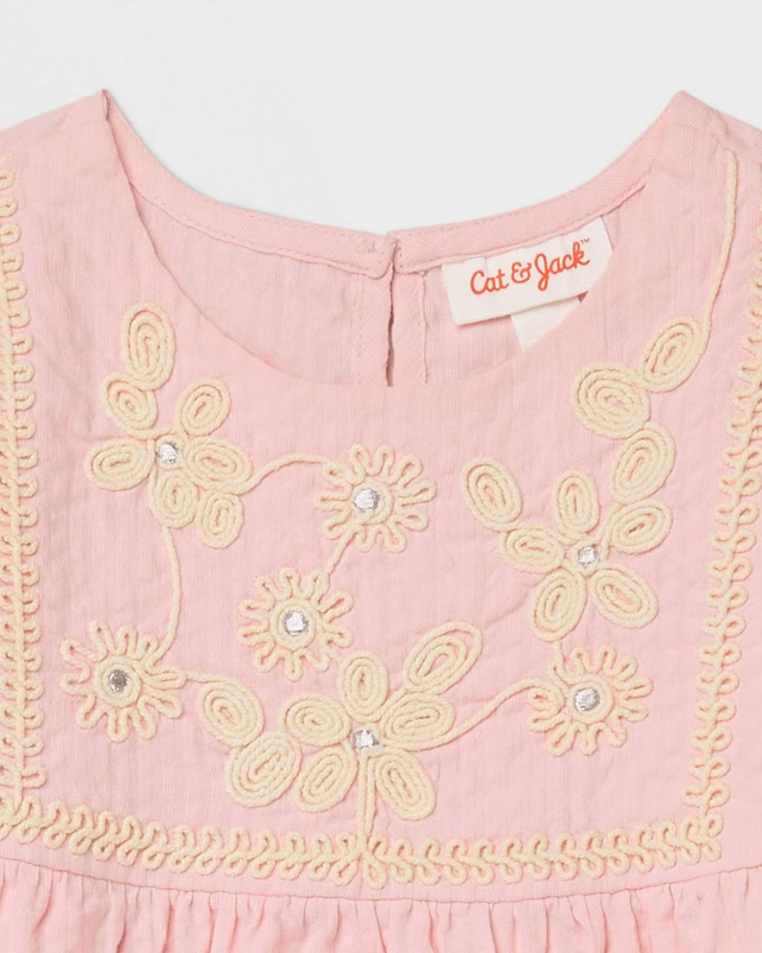 VESTIDO BORDADO CAT & JACK ROSA