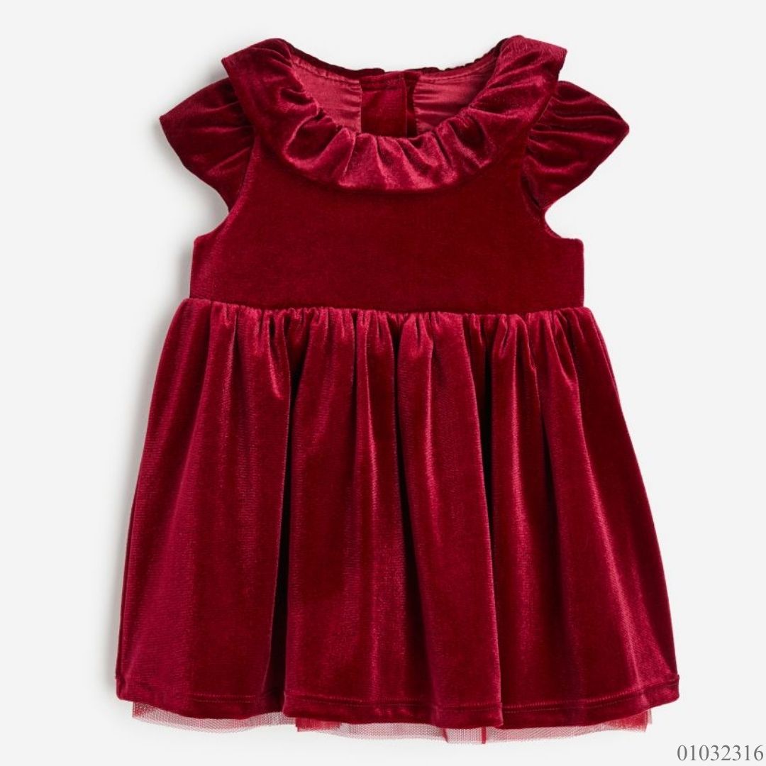 VESTIDO TERCIOPELO NIÑA ROJO H&M