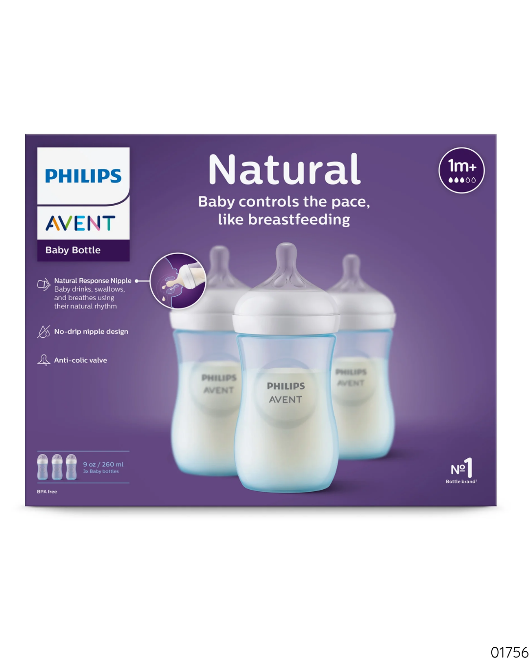 PEPES AVENT NATURAL 9 OZ SET 3 AZULES