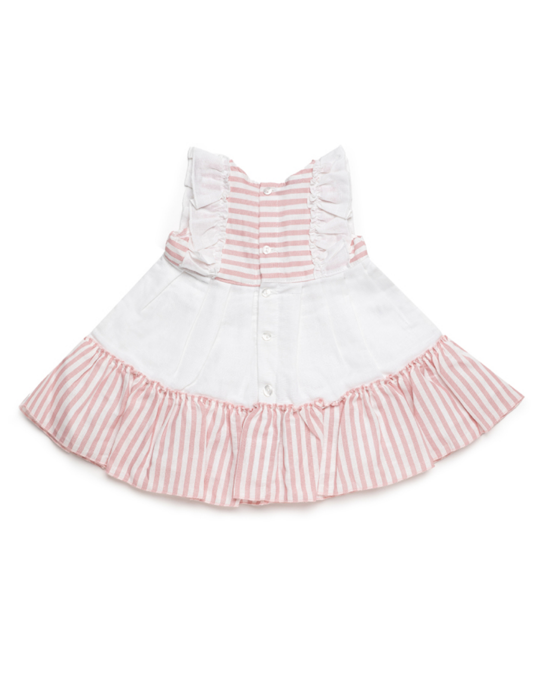 VESTIDO RAYAS ROSA BLANCO