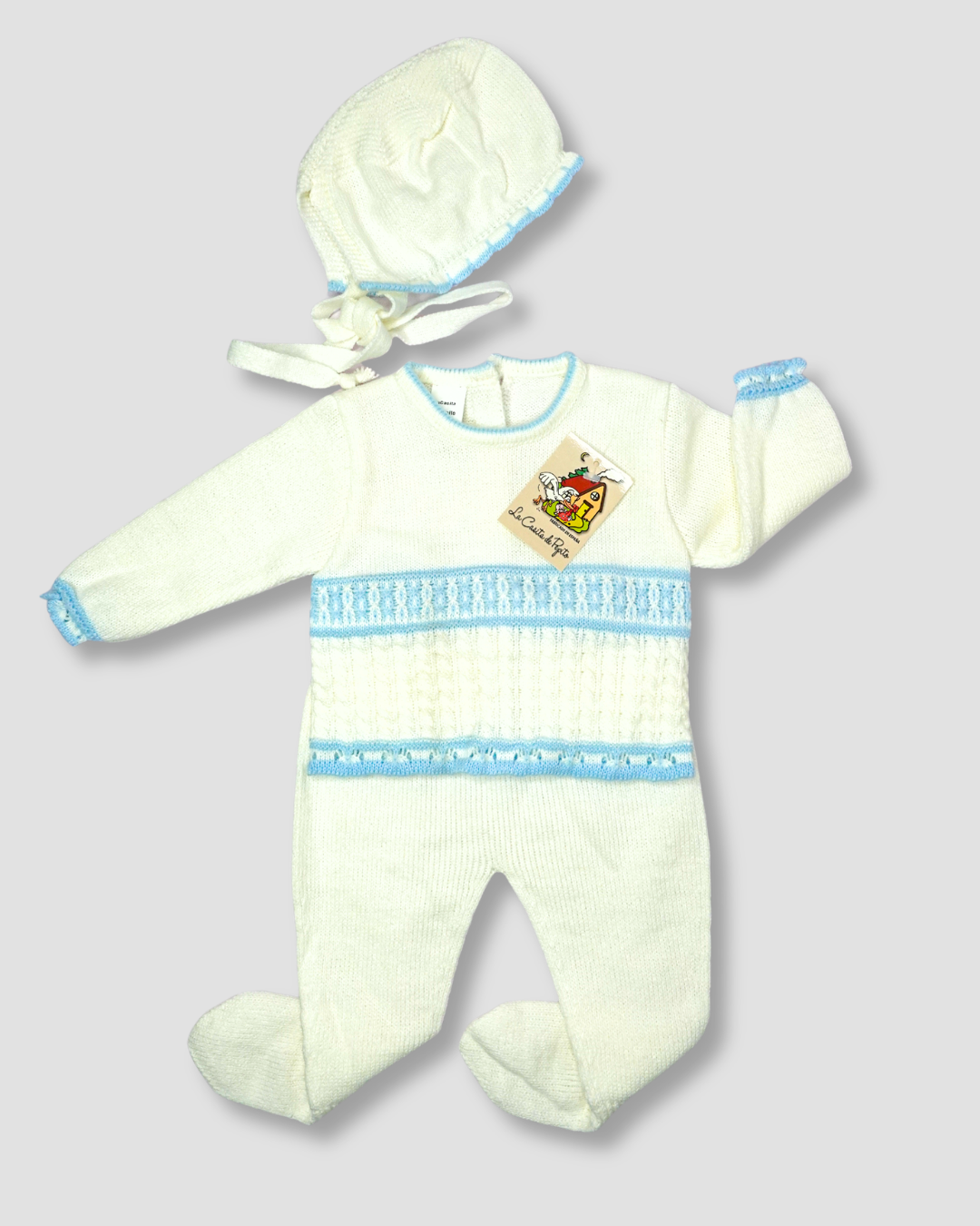 TRAJE TEJIDO BLANCO AZUL