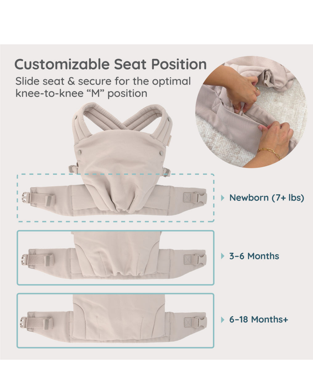 PORTABEBÉ HONEY BLOSSOM AIRY INFANTINO
 7-40 LBS