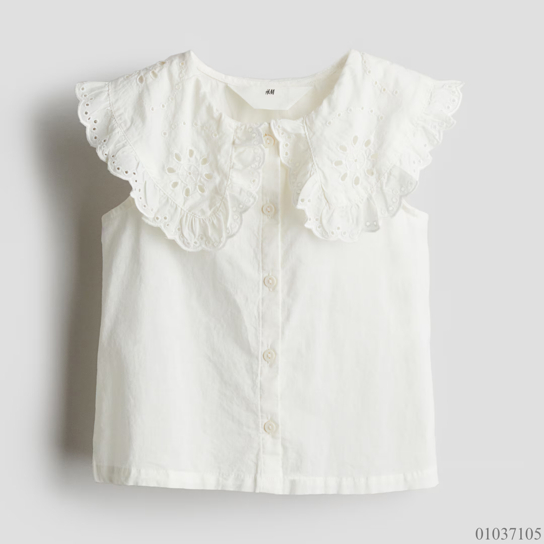 CAMISA BLANCA BORDADA H&M NIÑA