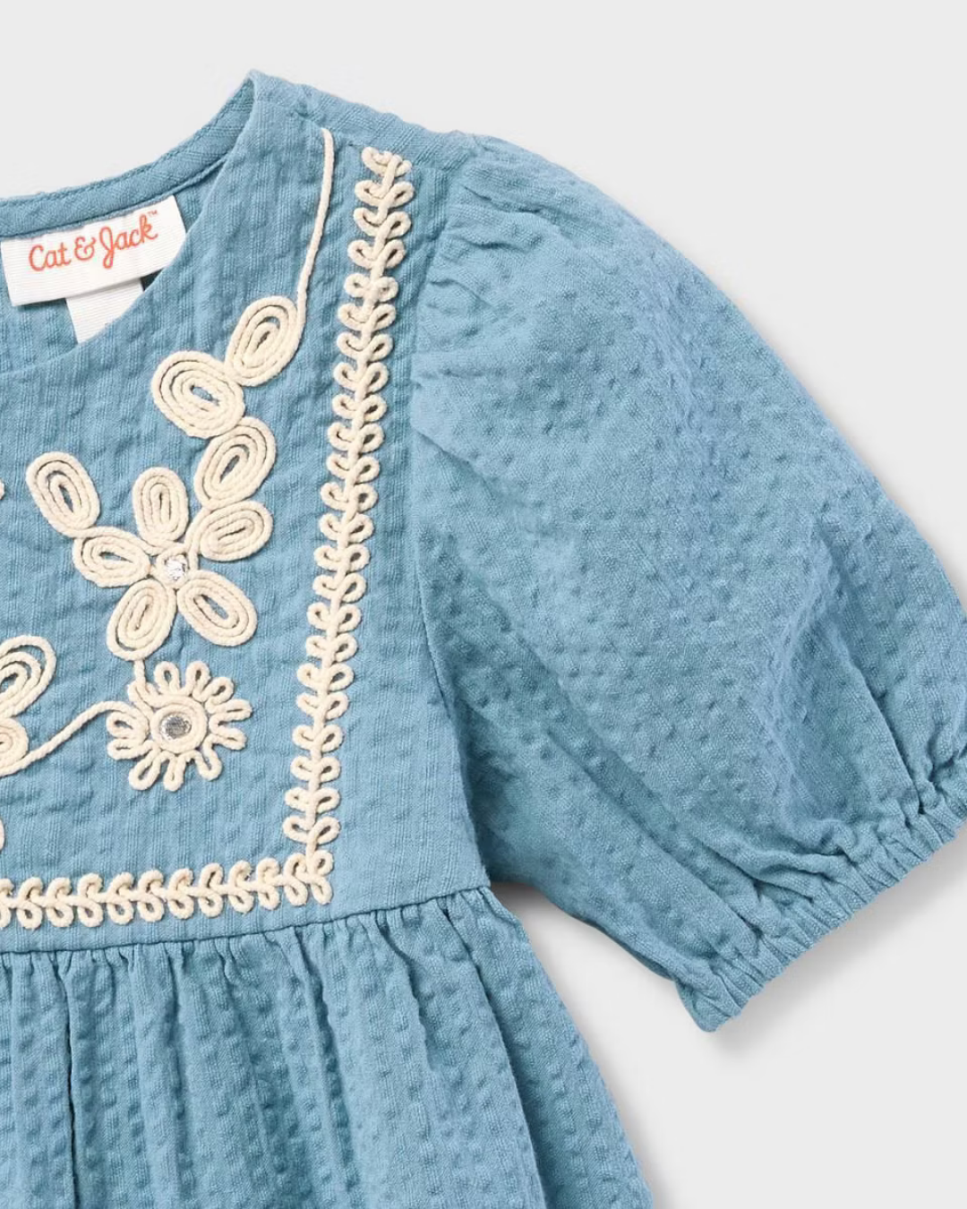 VESTIDO BORDADO CAT & JACK AZUL