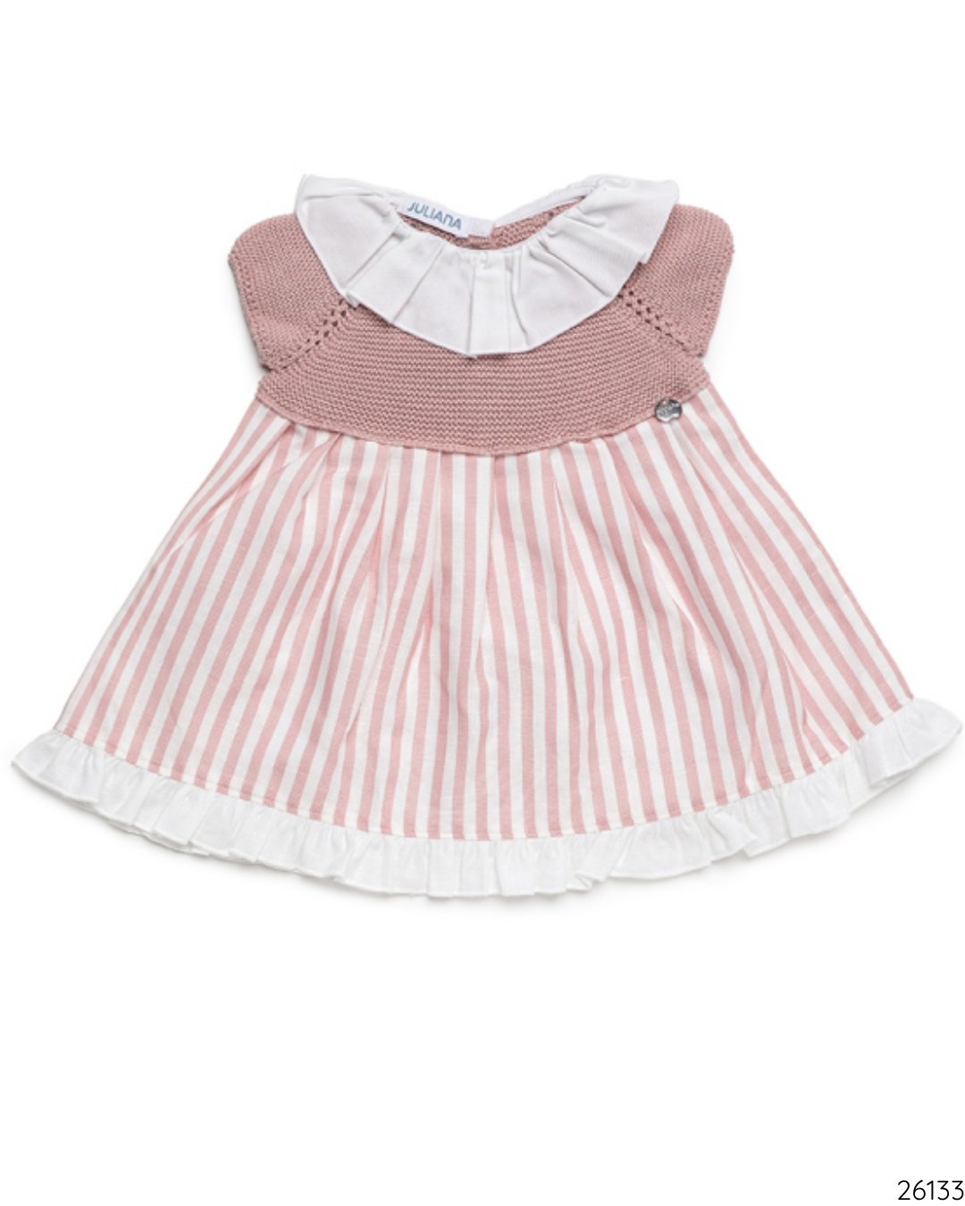 VESTIDO TEJIDO RAYAS ROSA BLANCO